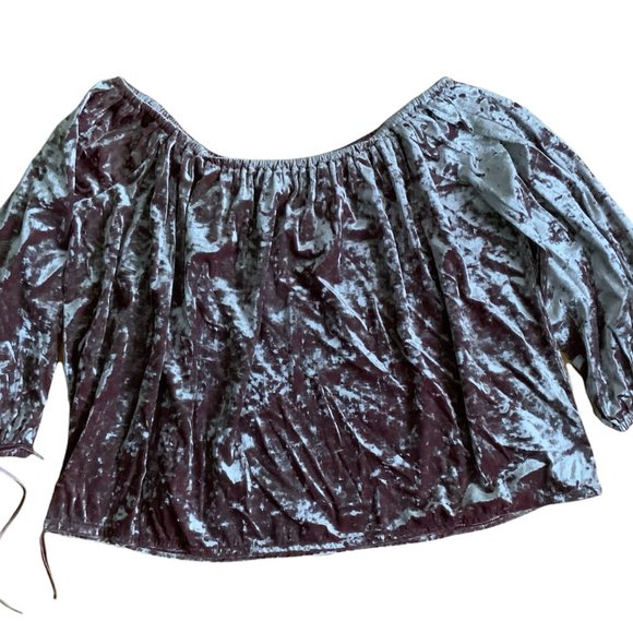 American Eagle Off The Shoulder Crushed Velvet Top - Picture 1 of 1
